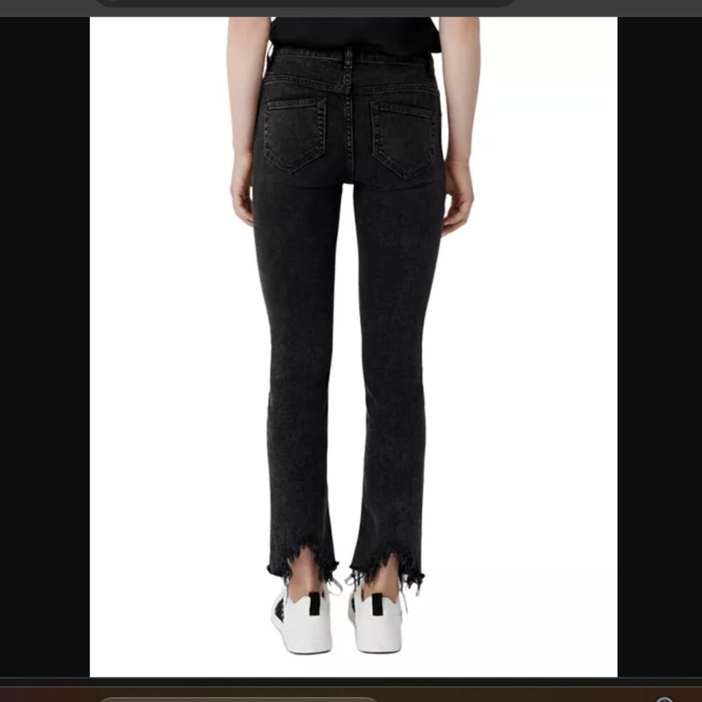 NWT MAJE PACHAFRAN HR STRAIGHT CUT JEANS WITH RAW HEM IN ANTHRACITE SZ 38FR 6US - Picture 2 of 6